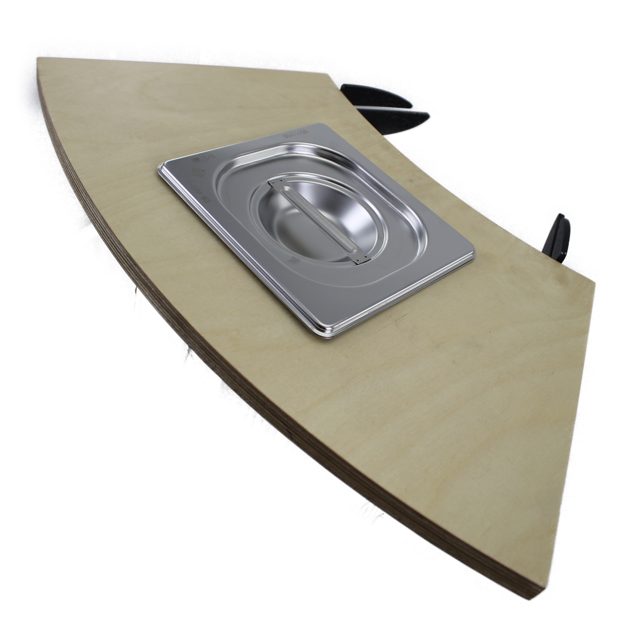 Anstecktisch 1/8 Umrandung mit Edelstahlwanne GN 1/6 - 80cm 5mm